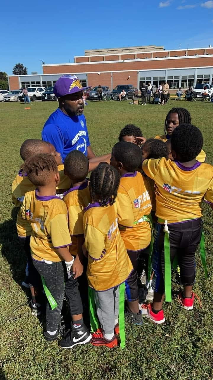 Bud Adail coaching youth in North Minneapolis